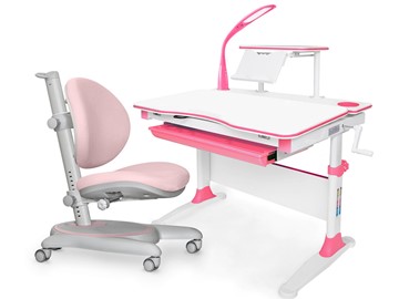 Растущая парта + стул Комплект Mealux EVO Evo-30 PN (арт. Evo-30 PN + Y-508 KP), серый, розовый в Бузулуке