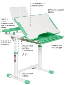 Комплект из растущих парты и стула SET HOLTO-17А, зеленый в Орске - предосмотр 5